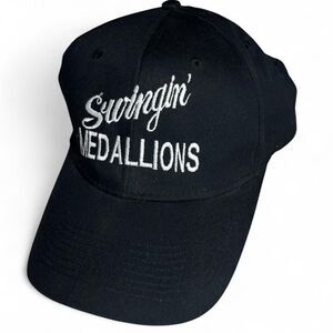 Vtg Swingin' Medallions Band Hat Black Party Band of the South Cap